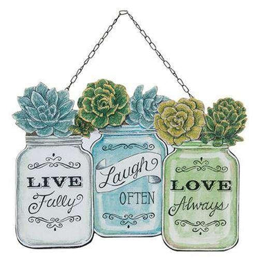 Live, Love, Laugh Jar Plaque - The Fox Decor